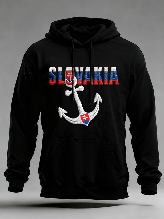 Pánské slovenské tisk mikina s kapucinou s dlouhým rukávem