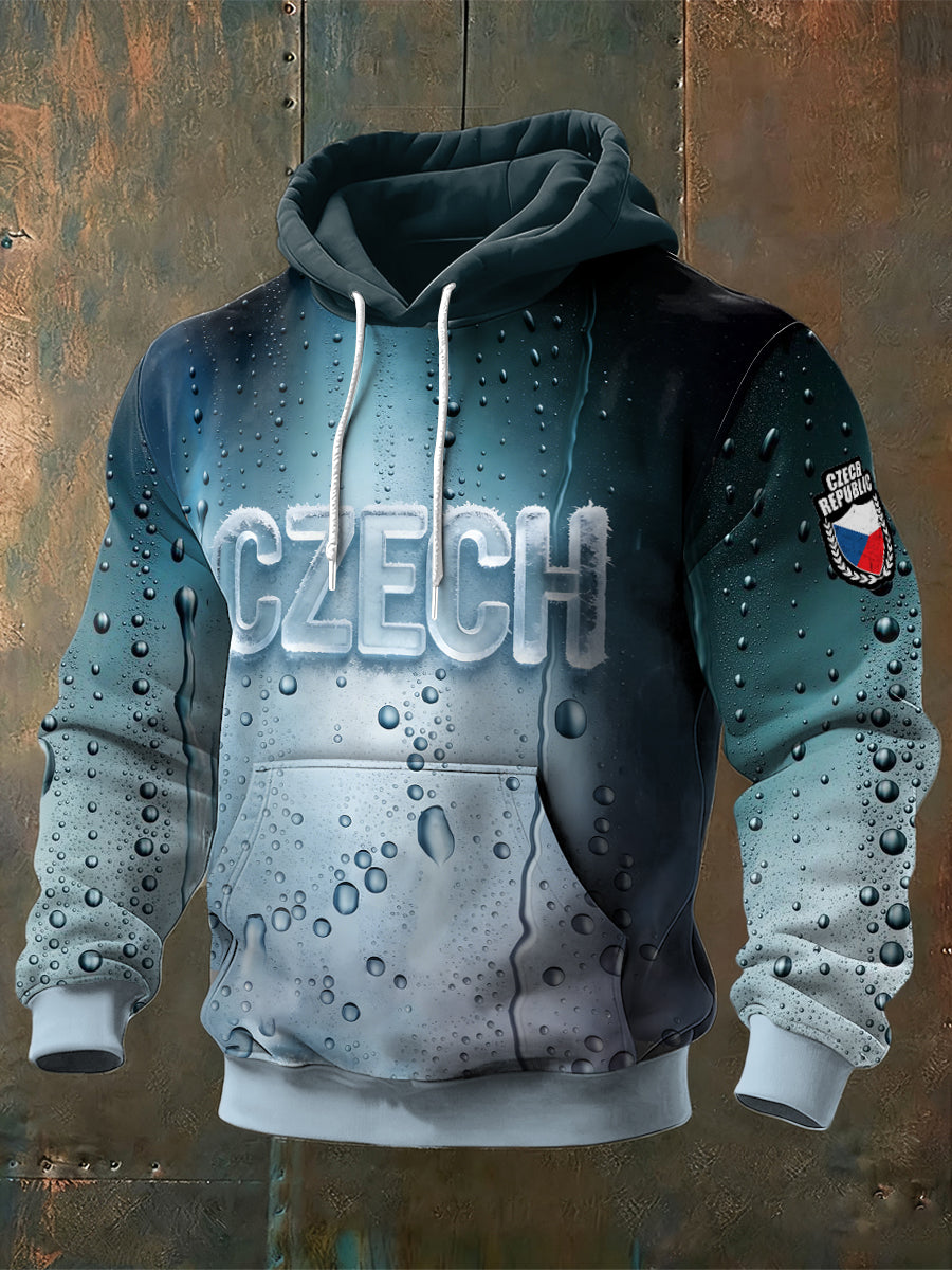 Pánské české kreativní text tisk mikina s kapucnou