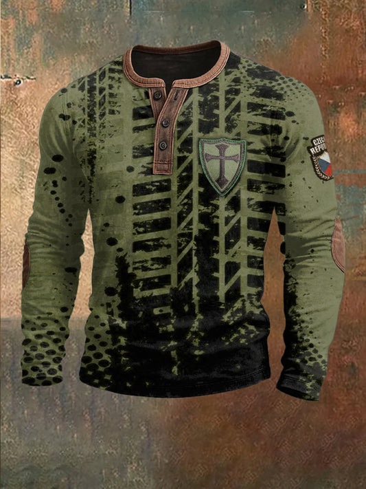 Pánská česká armáda zelený křížový tričko