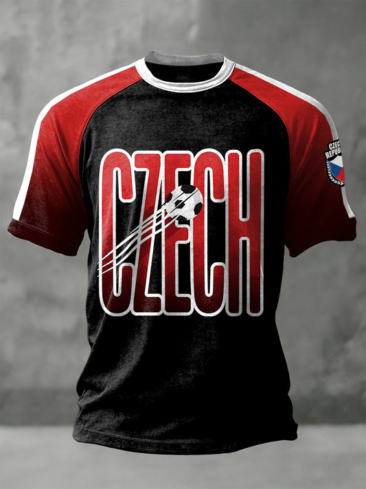 Černá a červená tshirt s krátkými rukávy