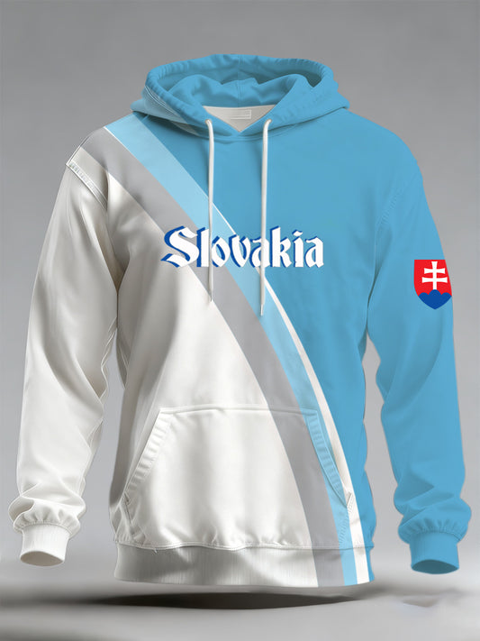 Pánské slovenské umělecké tisk mikina s kapucinou