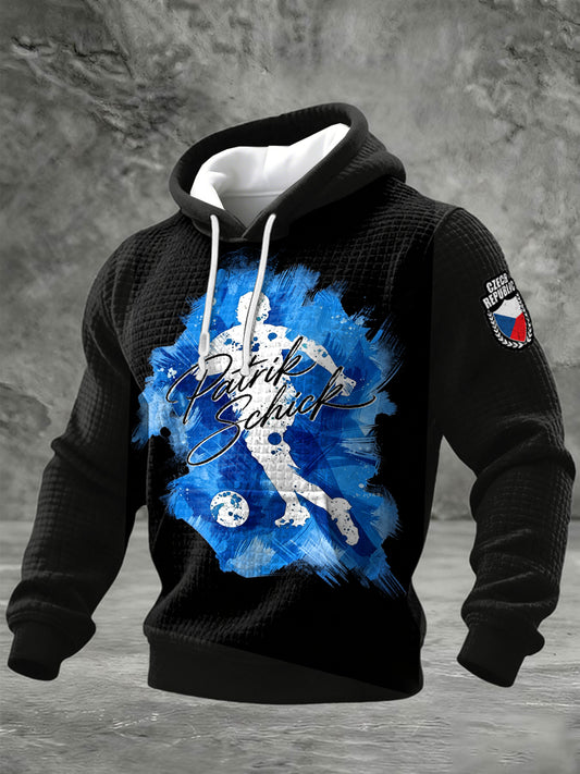Mens česká republika patrik schick podepsal podporu jersey hooded sweatshirt