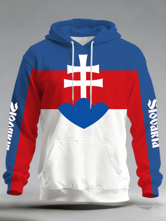 Pánské slovenské umělecké tisk mikina s kapucinou