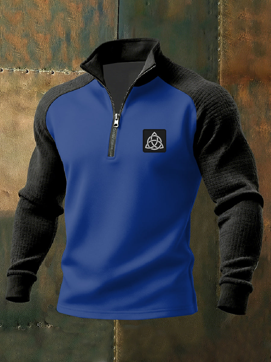 Retro viking print neformální mikina