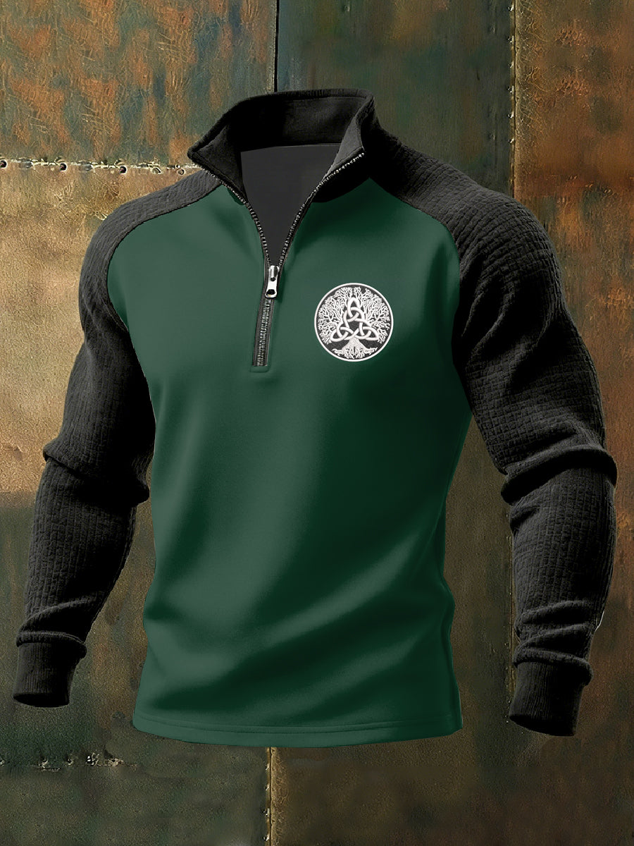 Retro viking print neformální mikina