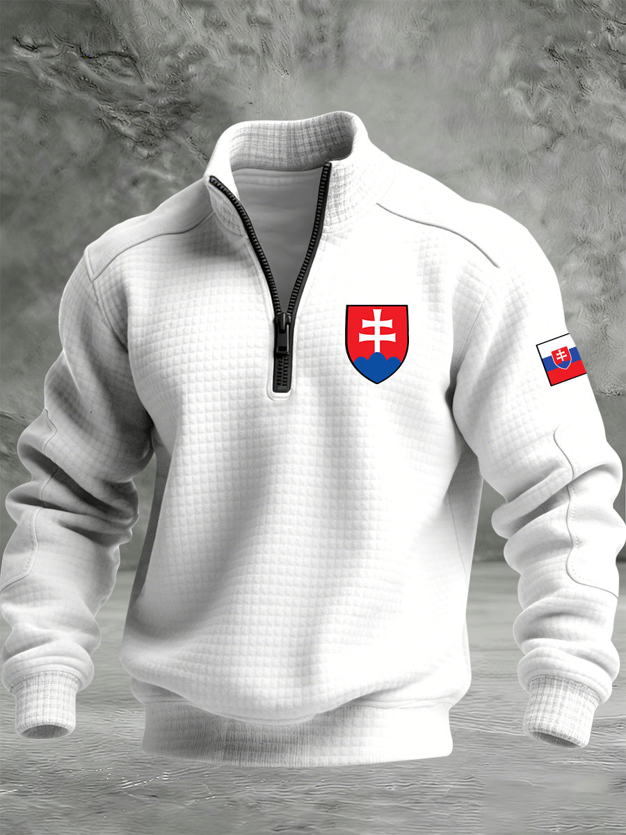 Pánské slovenské vlajky tisk teplá bunda