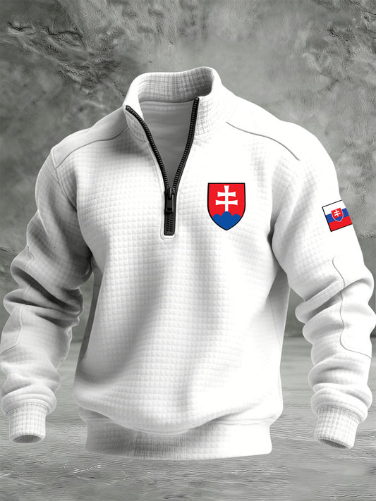 Pánské slovenské vlajky tisk teplá bunda