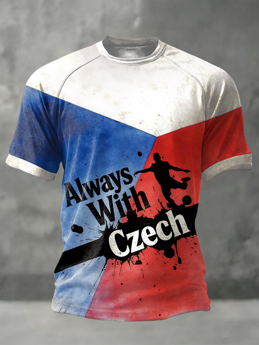 Men czech republic flag world cup 2026 patchwork jersey tshirt