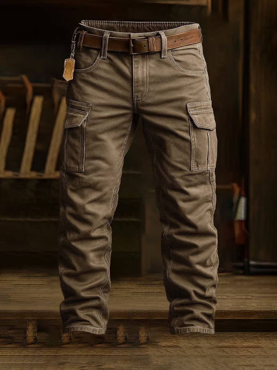 Pánské retro obchodní styl příležitostné pracovní kalhoty