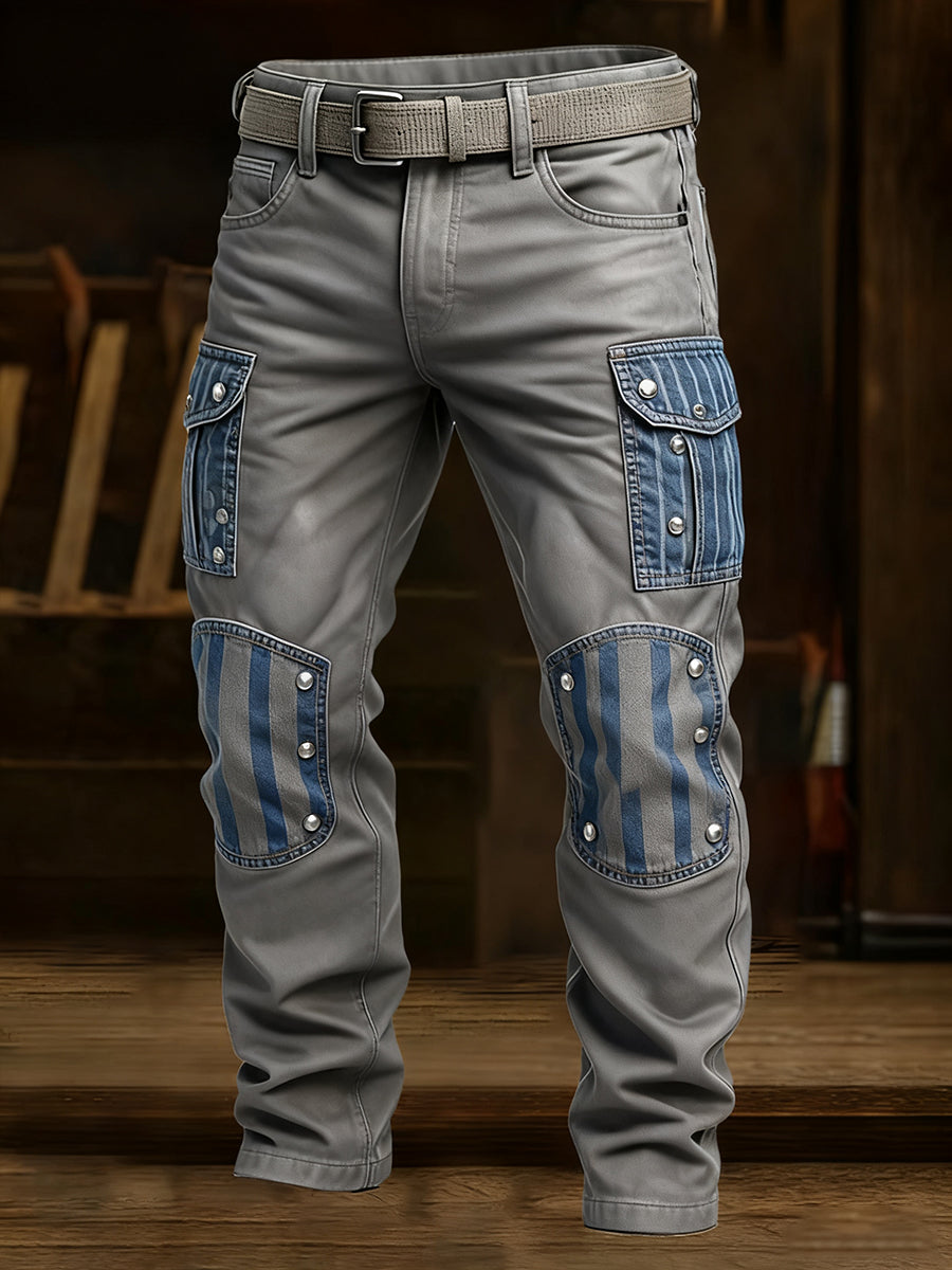 Pánské retro obchodní styl příležitostné pracovní kalhoty