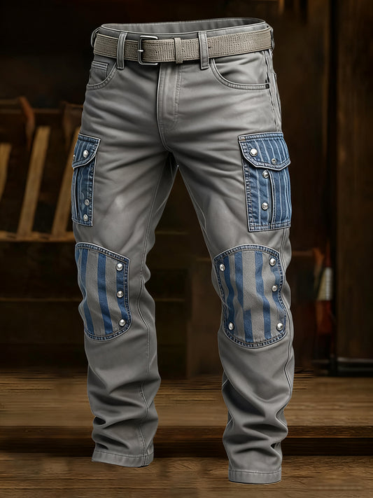 Pánské retro obchodní styl příležitostné pracovní kalhoty