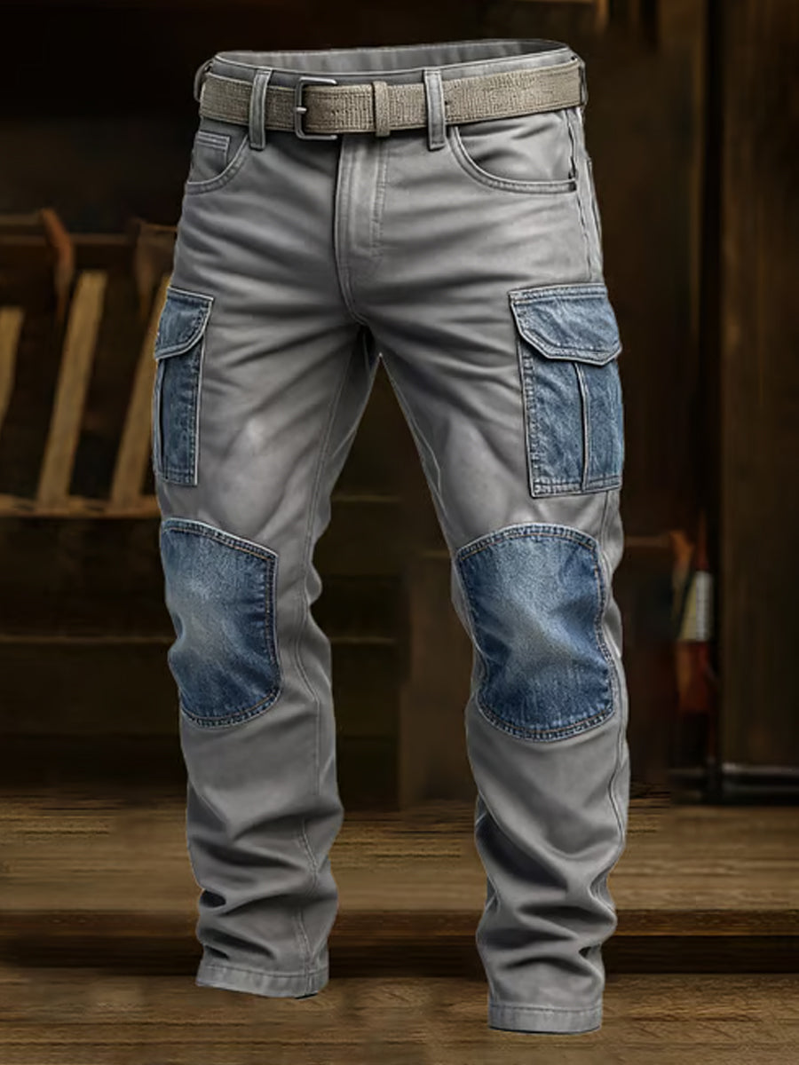 Pánské retro obchodní styl příležitostné pracovní kalhoty