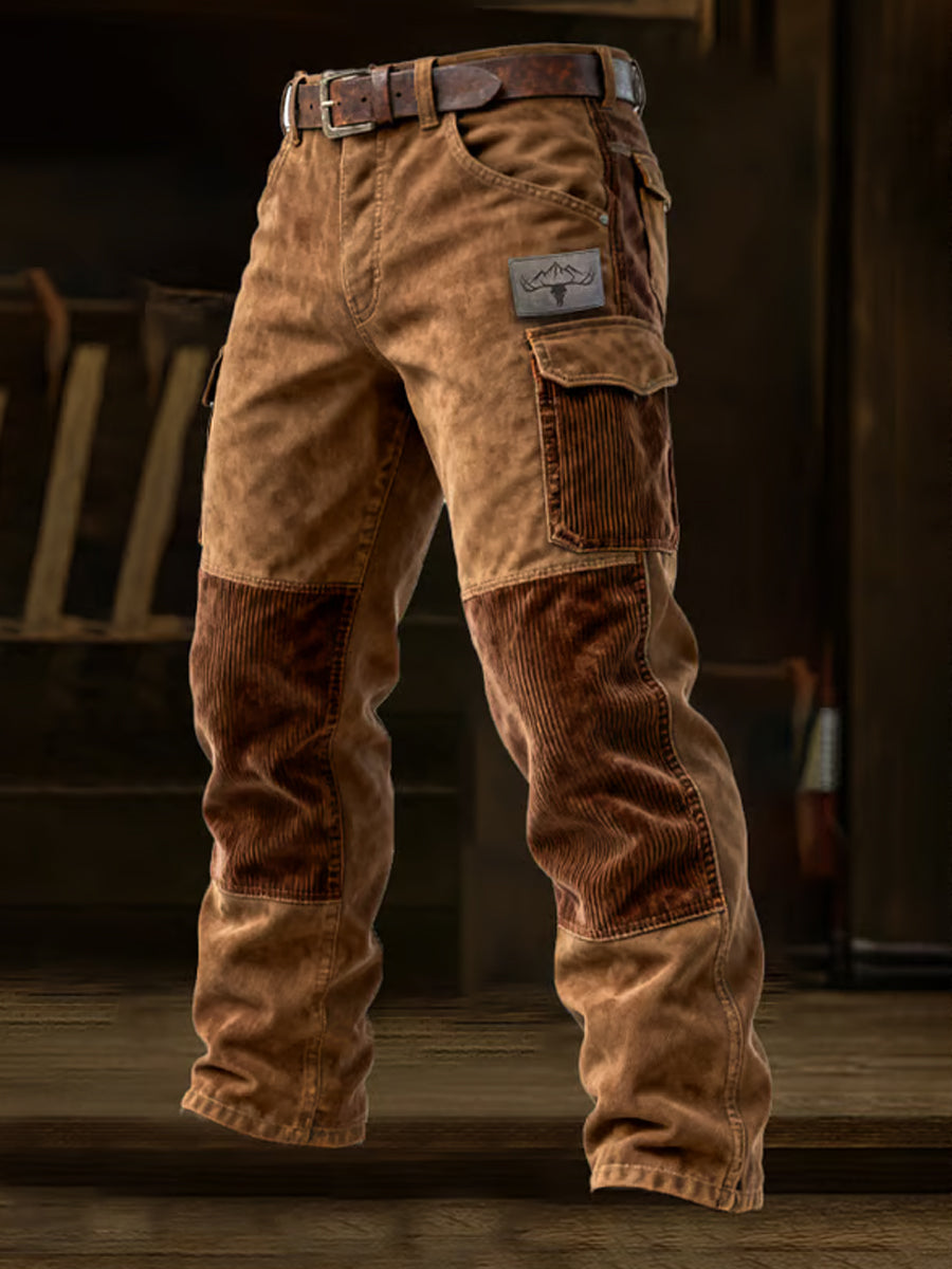 Pánské retro obchodní styl příležitostné pracovní kalhoty