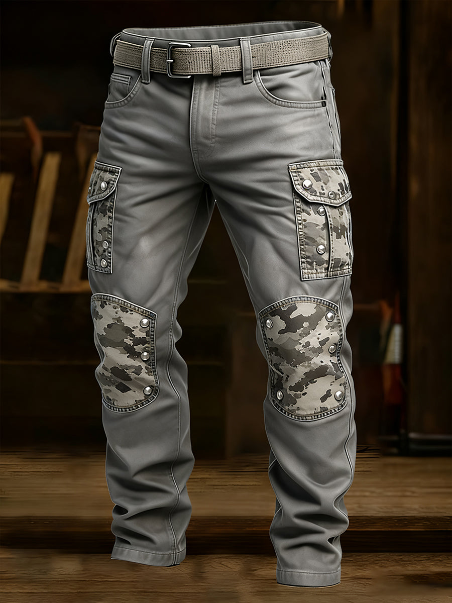 Pánské retro obchodní styl příležitostné pracovní kalhoty