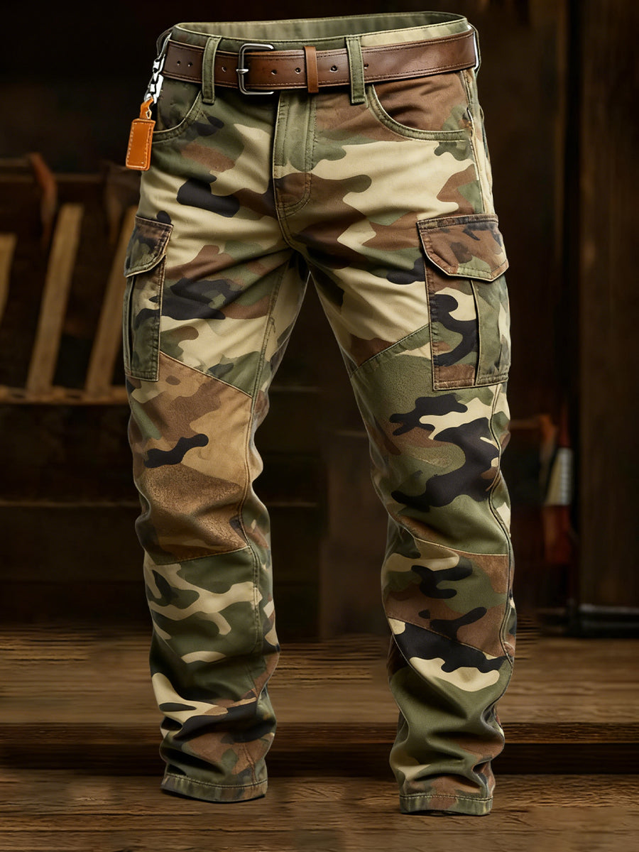 Pánské retro obchodní styl příležitostné pracovní kalhoty