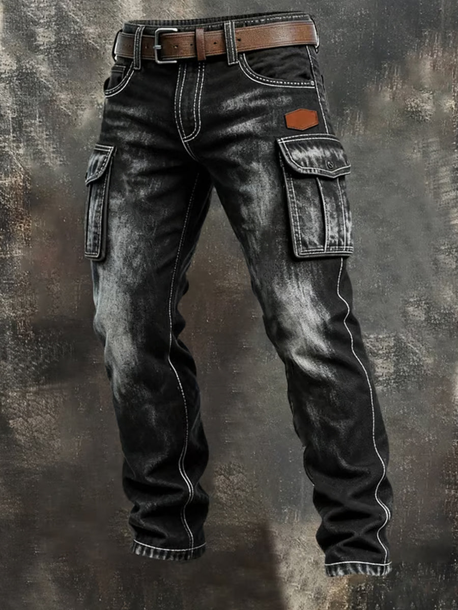 Pánské retro obchodní styl příležitostné pracovní kalhoty