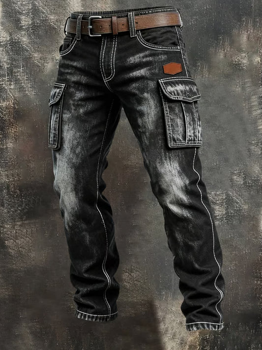 Pánské retro obchodní styl příležitostné pracovní kalhoty