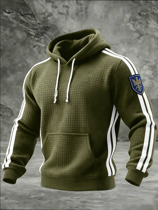 Pánský klasický olivový český orel štít pruhovaná mikina
