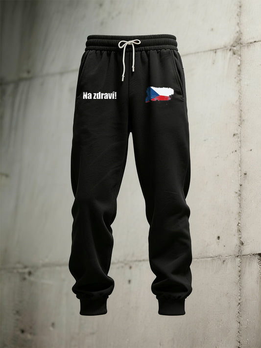 Pánové české vlajky tisk sportovní kalhoty