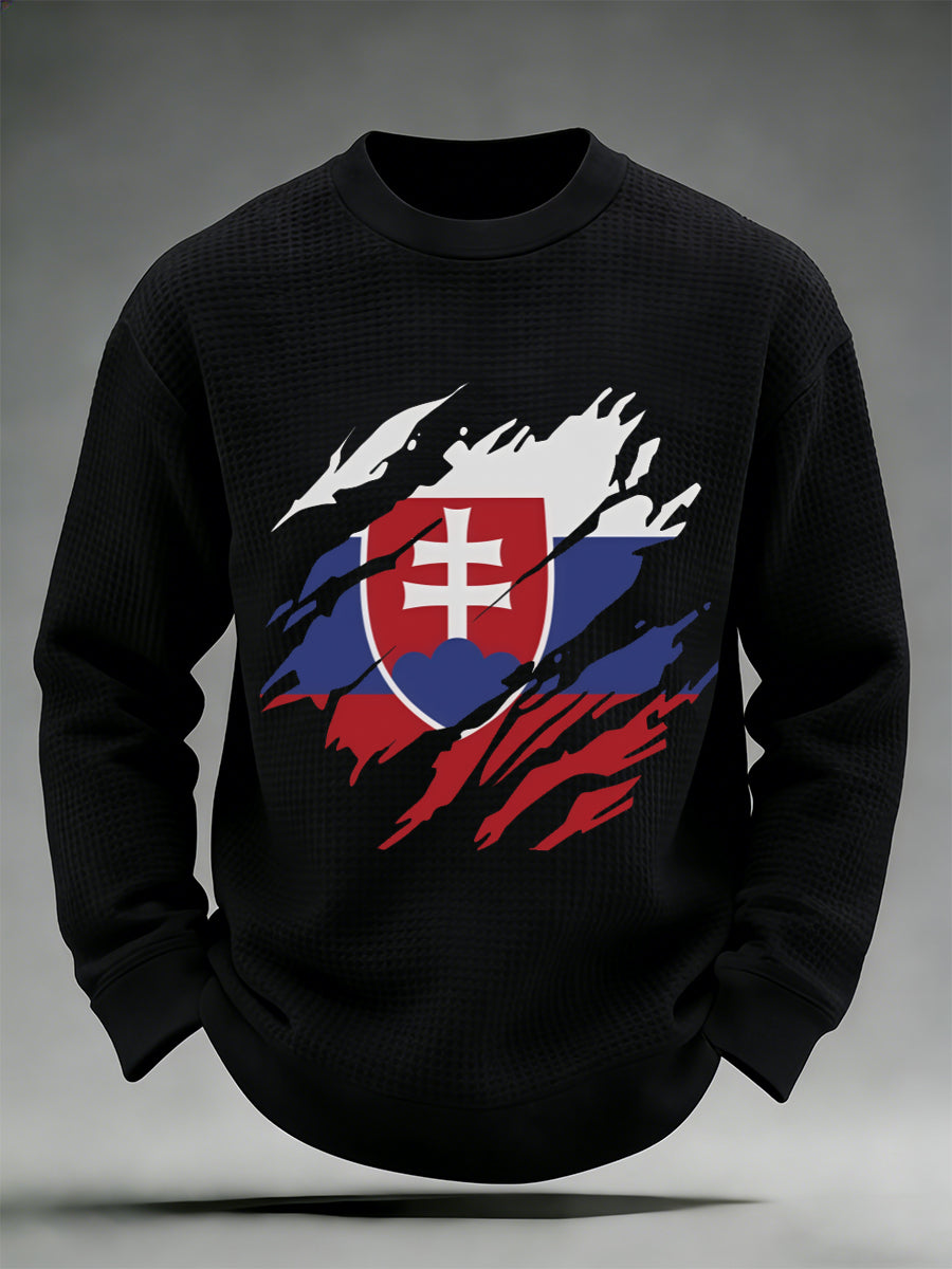 Pánske vafle tričko s dlhým rukávom