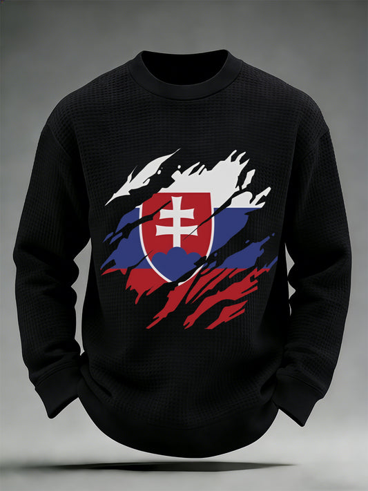 Pánske vafle tričko s dlhým rukávom