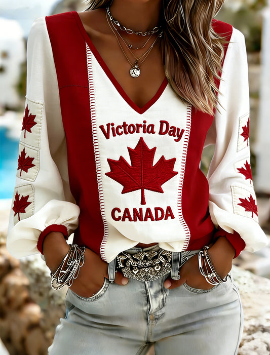 Women's Victoria Day Print Long-Sleeved T-Shirt