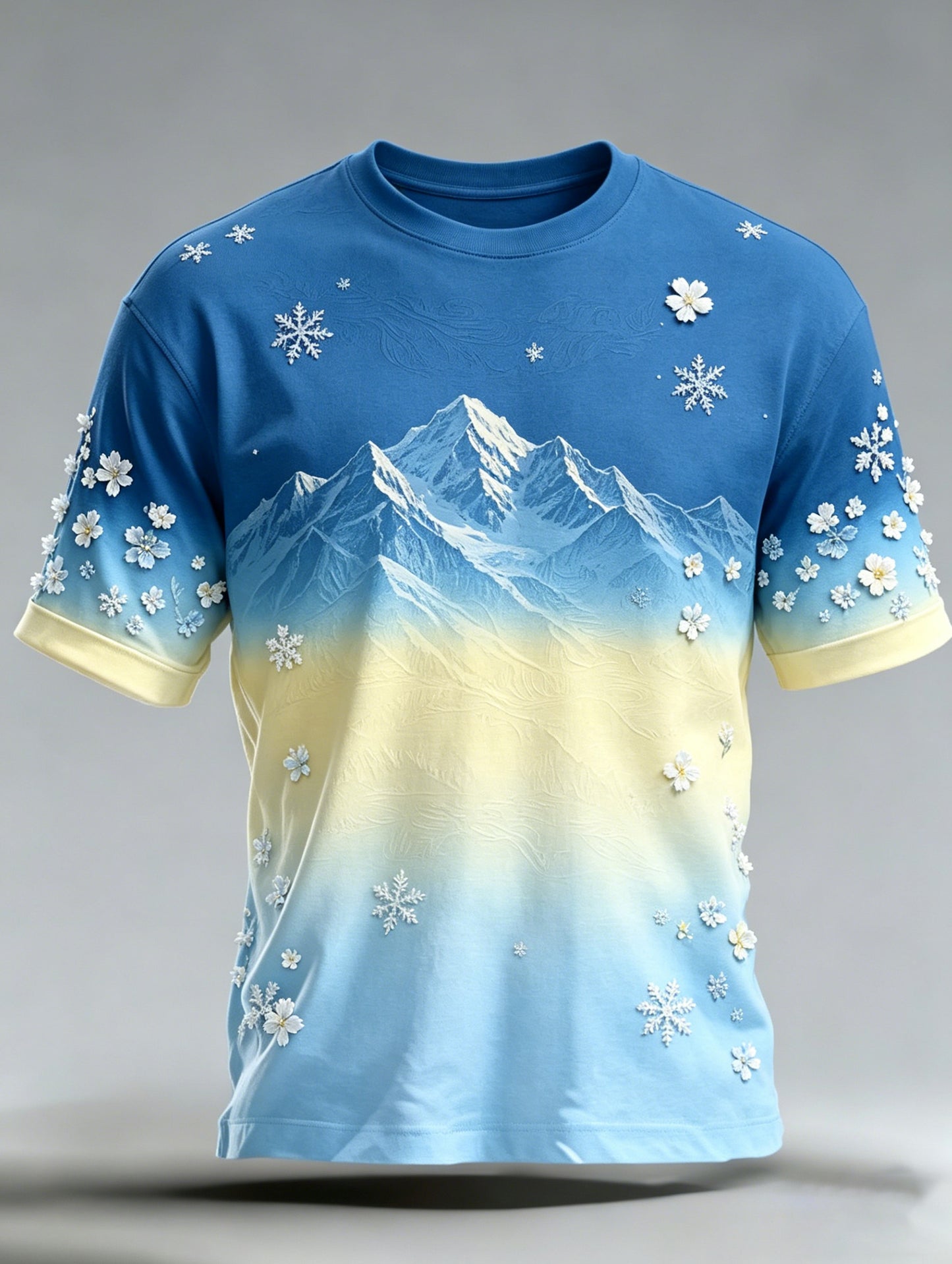 Herren-T-Shirt mit künstlerischem Print zum Thema Schweizer Alpen
