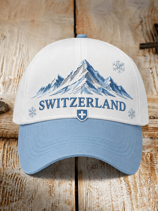 Lässiger Hut mit Schneeberg-Print