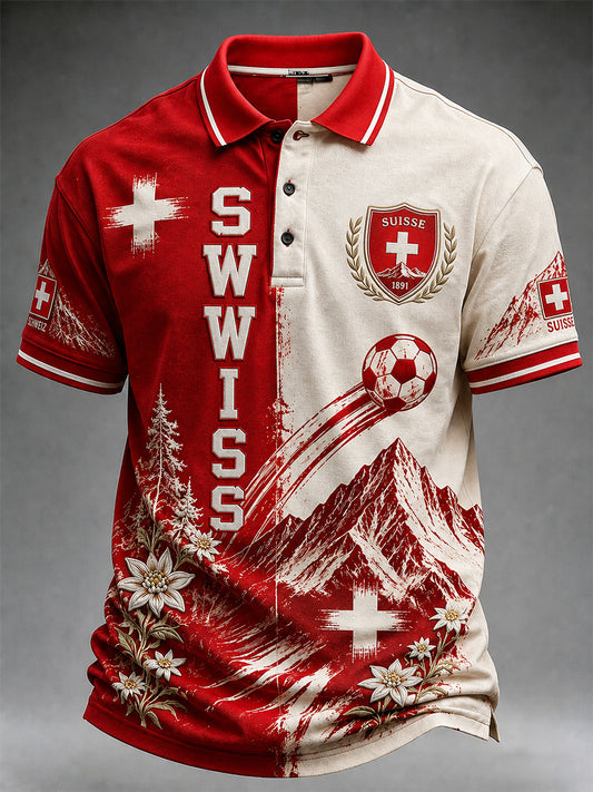 Retro Schweizer Fußballfan Kunstdruck Freizeit trikot