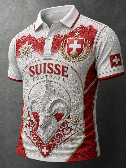 Kurzarm-Polos hirt für Männer mit Retro-Fußball-Motto