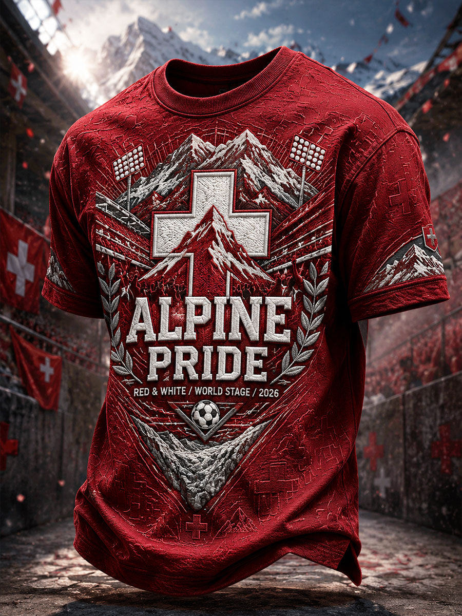 Herren-T-Shirt mit Schweizer Fußball-Liebhaber-Print