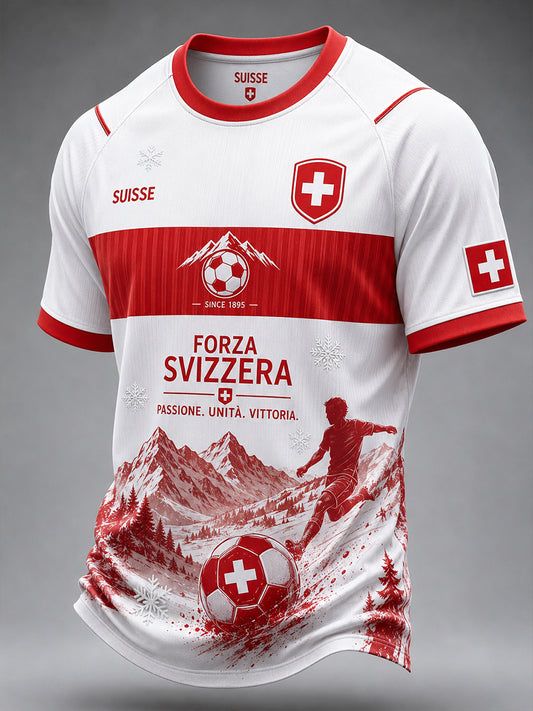 Herren-T-Shirt mit Fußballmotiv, Raglanärmeln und kurzen Ärmeln