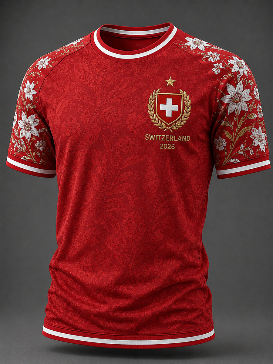 Herren-T-Shirt mit Fußballmotiv, Raglanärmeln und kurzen Ärmeln