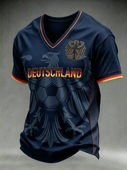 Herren-T-Shirt mit deutschem Fußball-Lover-Print
