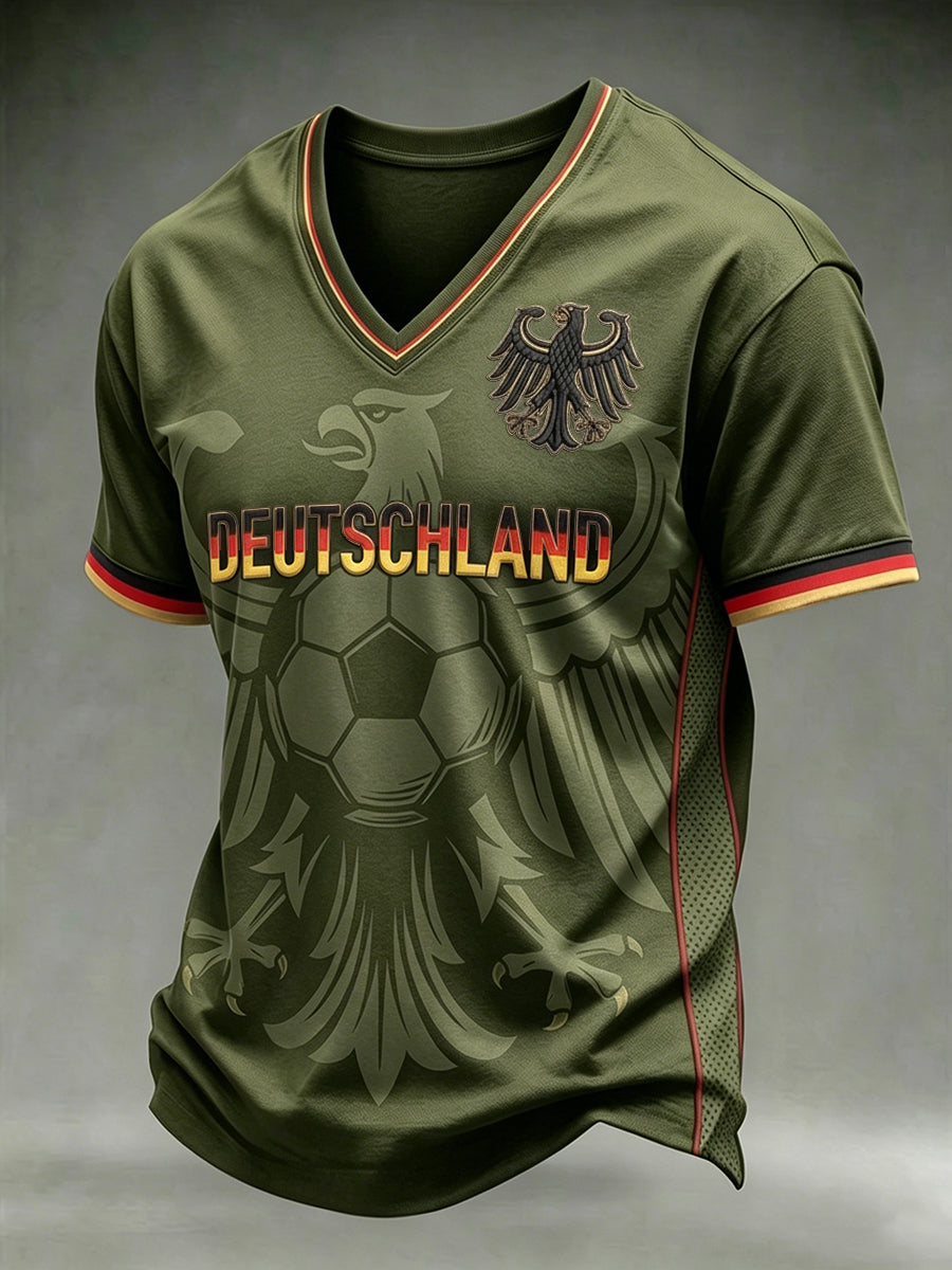 Herren-T-Shirt mit deutschem Fußball-Lover-Print