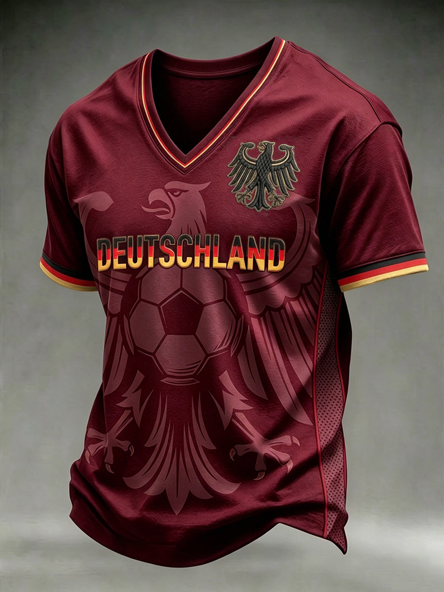 Herren-T-Shirt mit deutschem Fußball-Lover-Print