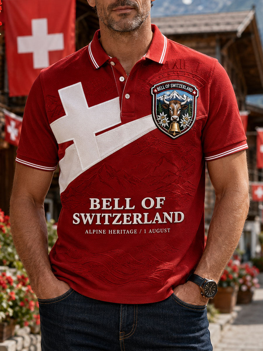 Herren Swiss Pride 1 August Kunst bedruckte lässige Tops