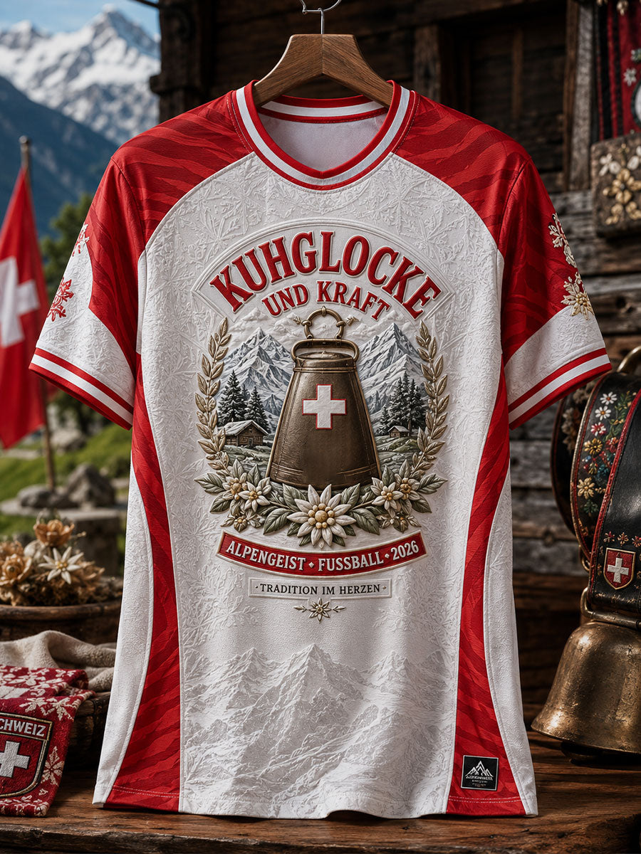 Damen-T-Shirt mit Schweizer Fußball-Lover-Art-Print