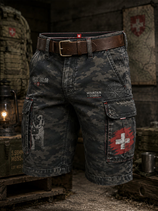 Herren-Vintage-Militär-Camo-Print-kurze Cargohose
