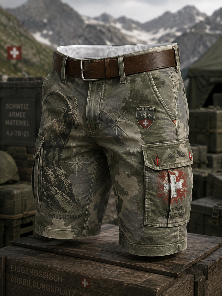 Herren-Vintage-Militär-Camo-Print-kurze Cargohose