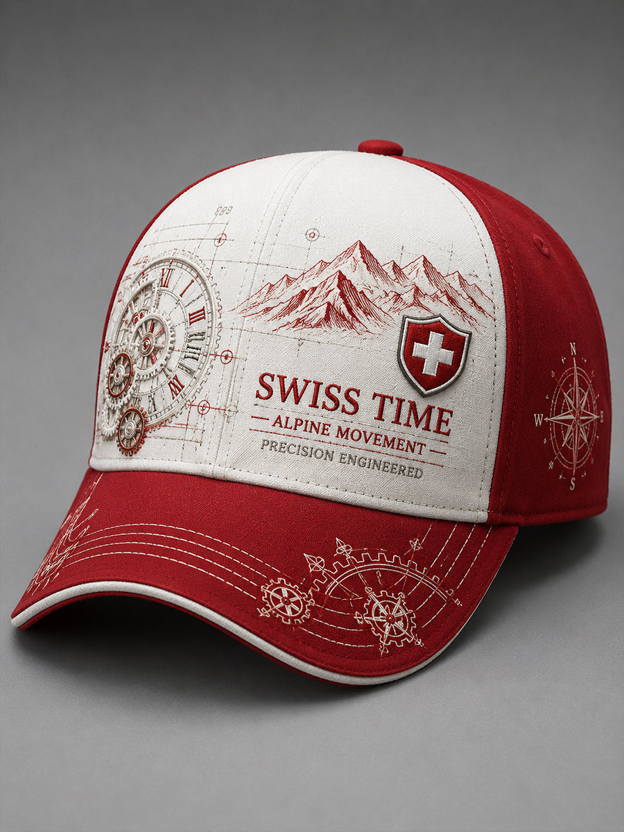 Mütze mit vom Vintage-Uhrenstil inspiriertem Print