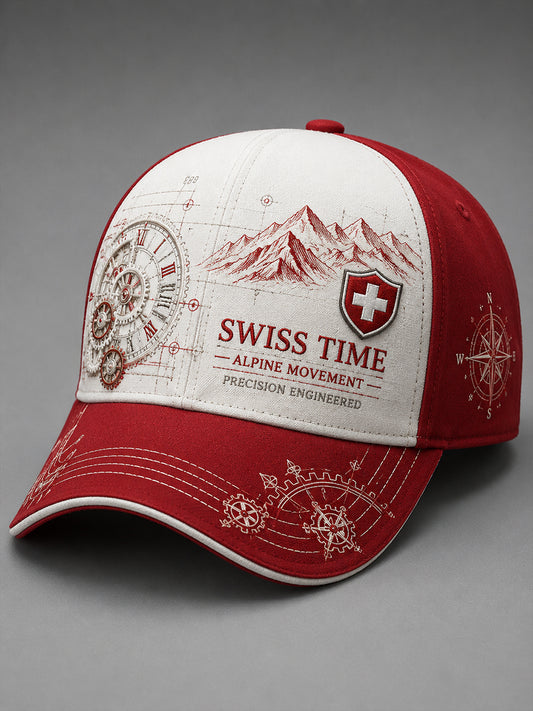 Mütze mit vom Vintage-Uhrenstil inspiriertem Print