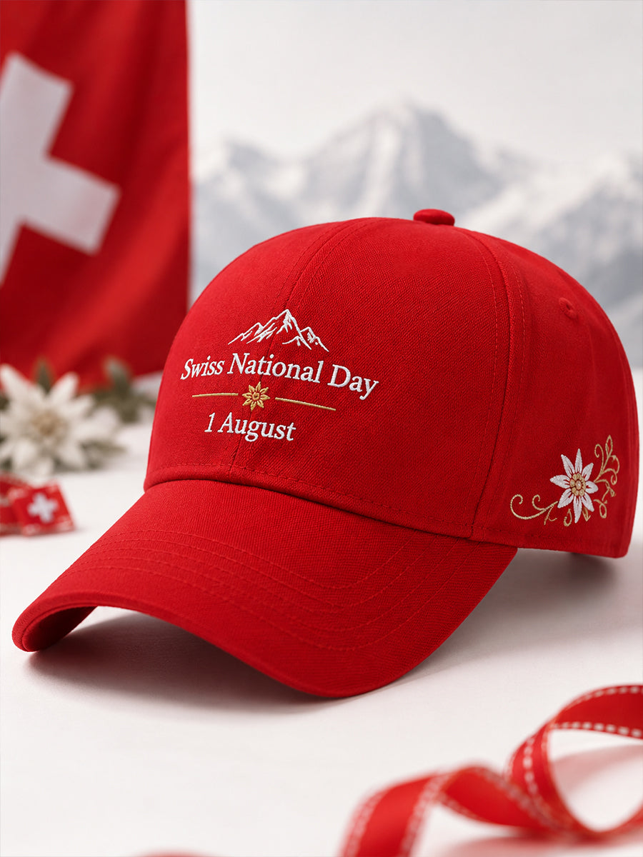 Hut mit Nationalfeiertagsmotiv