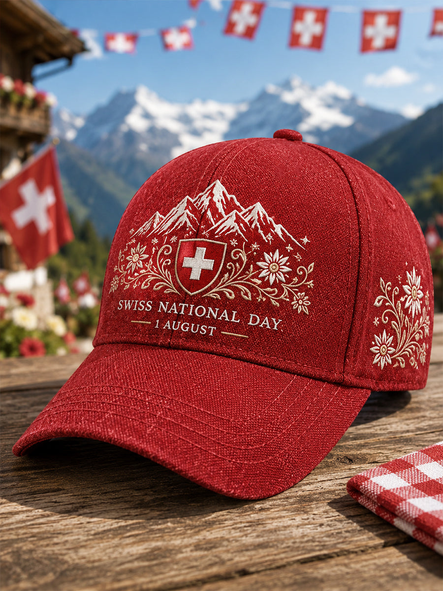 Hut mit Nationalfeiertagsmotiv