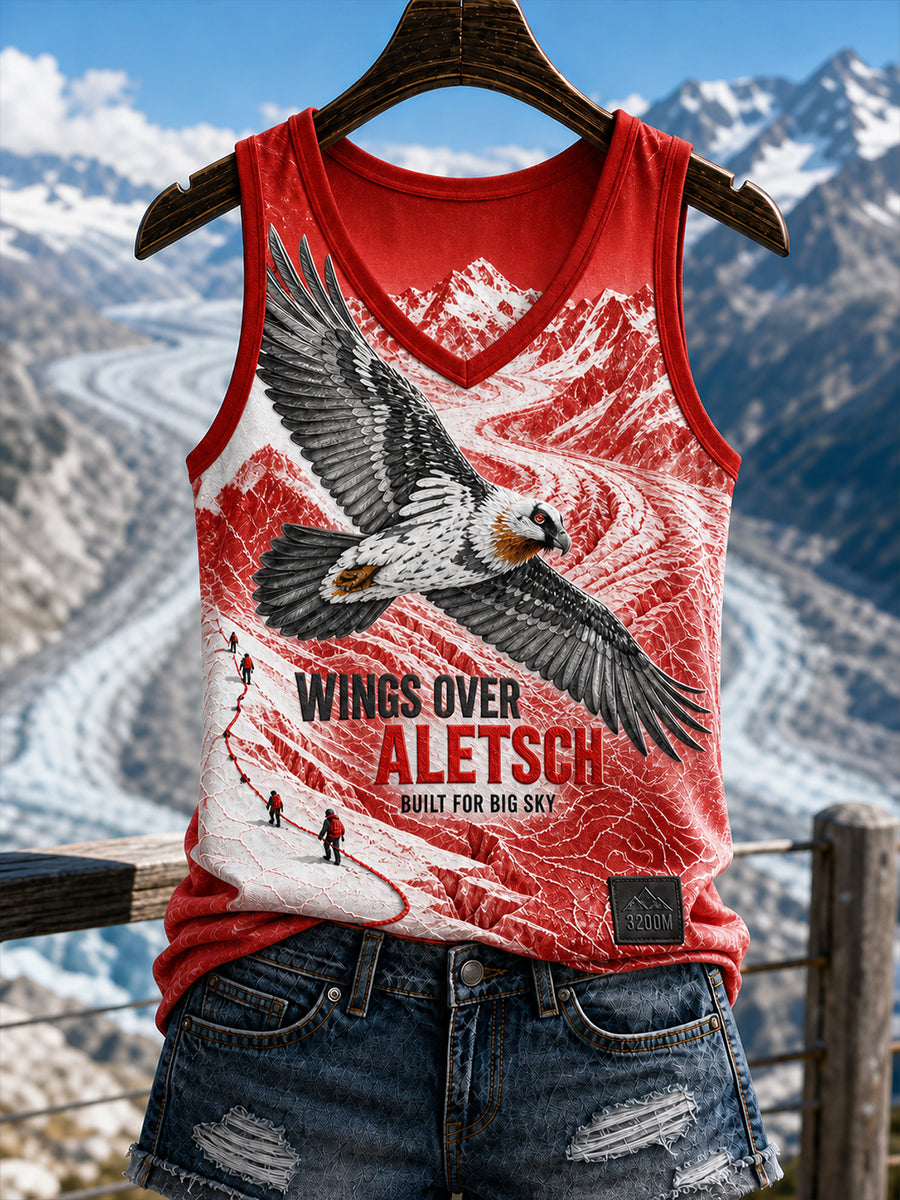 Damen-Retro-Westen mit Schweizer Tierkunstdruck, lässig