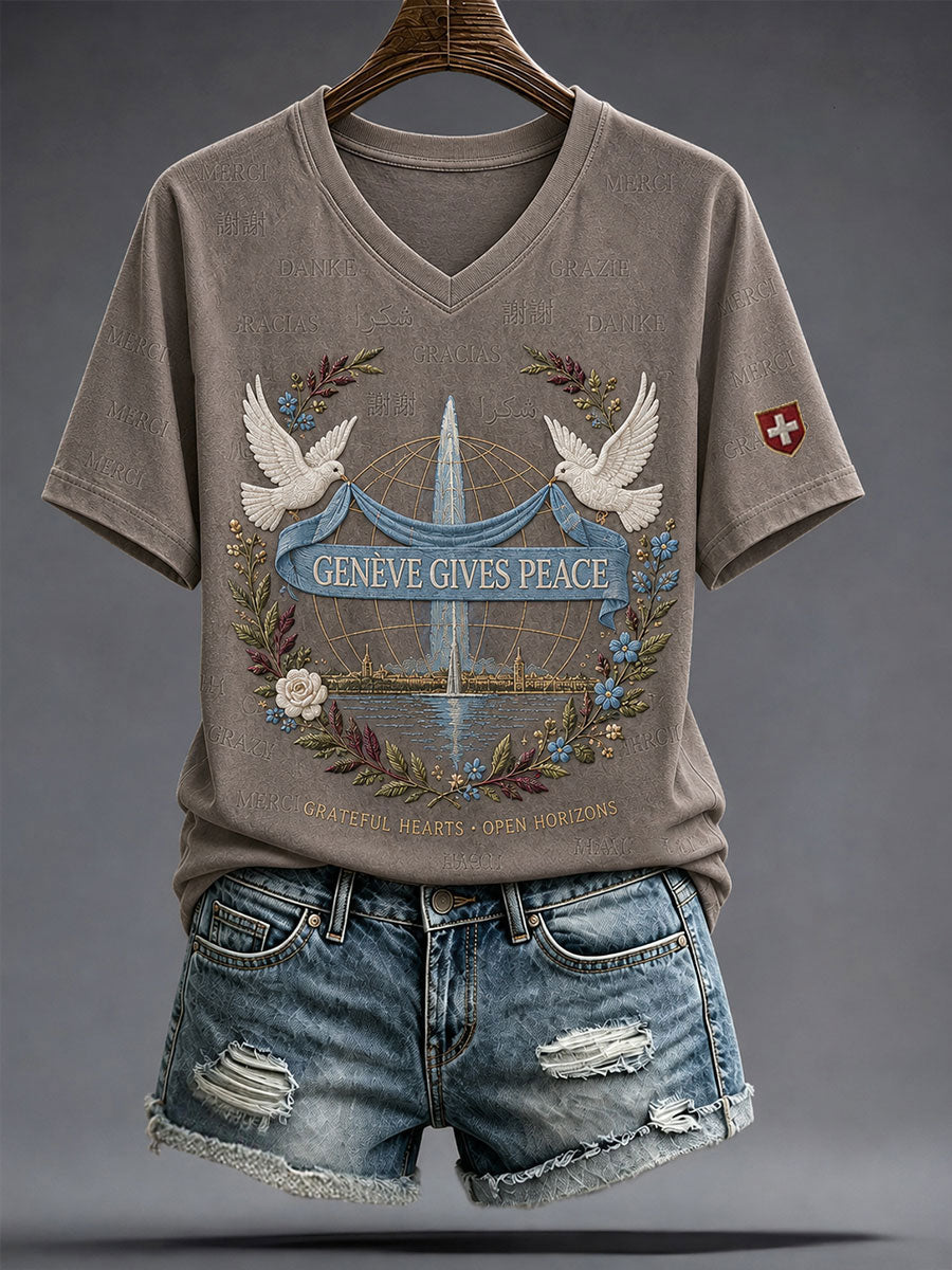 Damen-T-Shirt mit Schweizer Jeûne genevois-Kunstdruck