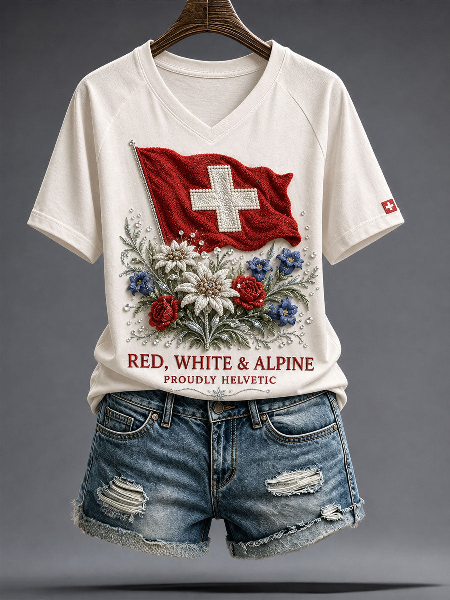 Damen-T-Shirt mit Schweizer Kunstdruck