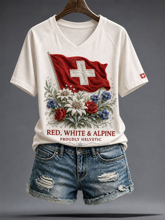 Damen-T-Shirt mit Schweizer Kunstdruck