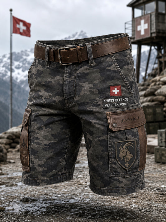 Herren-Vintage-Militär-Camo-Print-kurze Cargohose