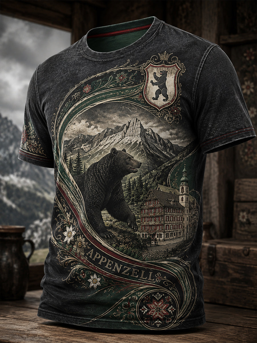 Herren-Appenzeller-Kulturgebilde-Kunstdruck-T-Shirt